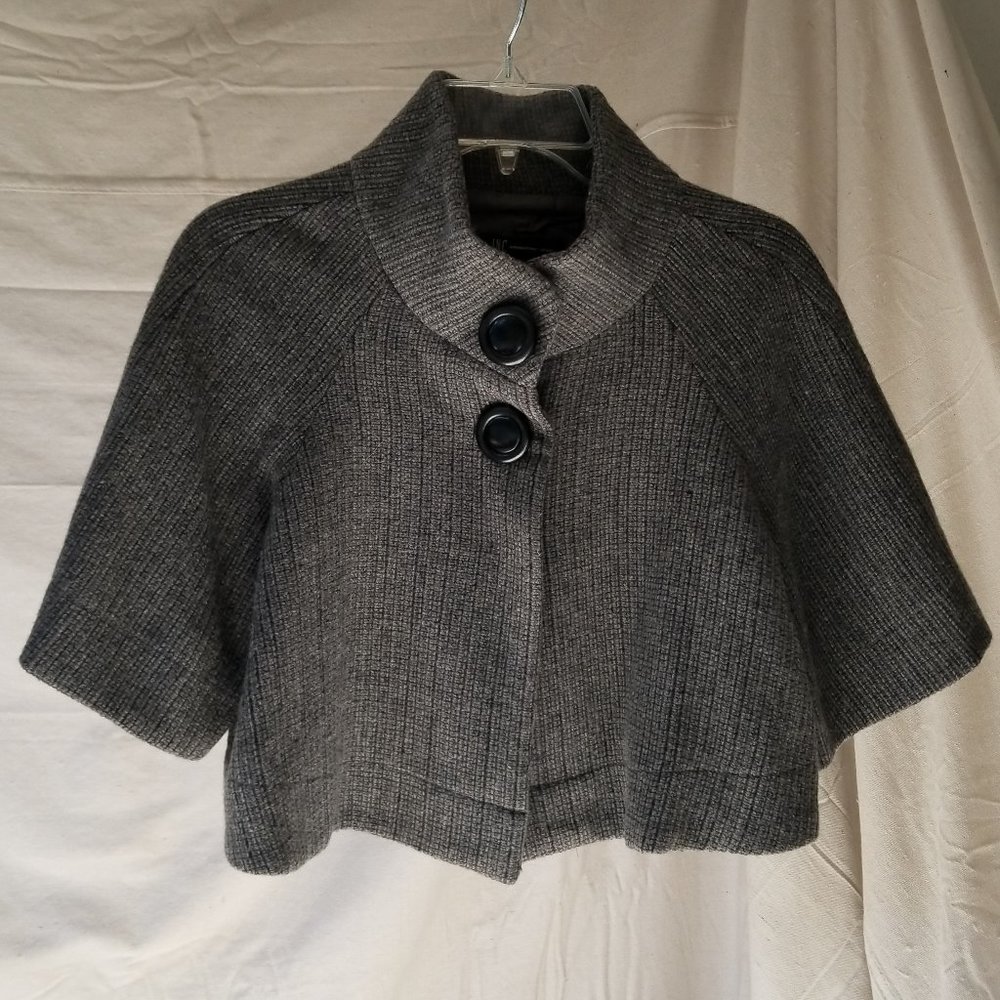 I-N-C Women’s Heavy Wool Grey Cropped Pea Coat – size M